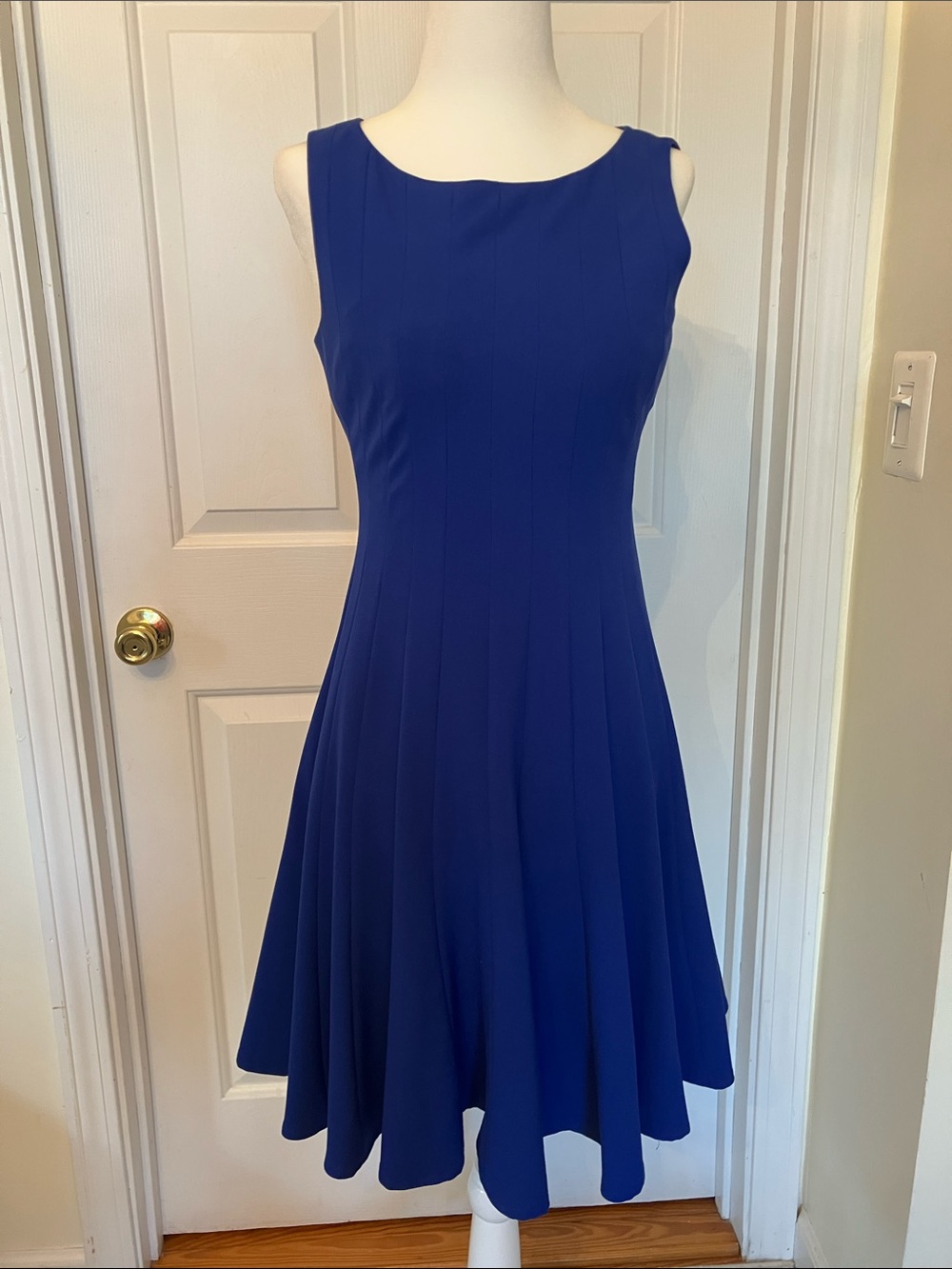 Calvin Klein Royal Blue Sleeveless Fit-and-Flare Dress